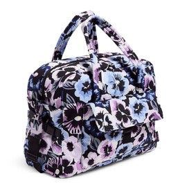 Vera Bradley Women's Cotton Utility Travel Bag, Plum Pansies - Recycled Cotton, One Size