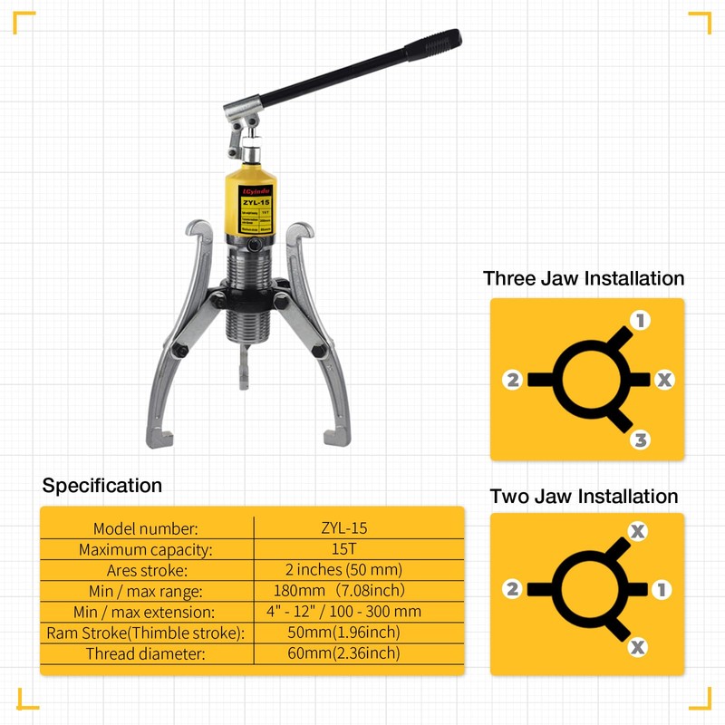 LCyindu 10 Ton Hydraulic Gear Puller Kit – 2 or