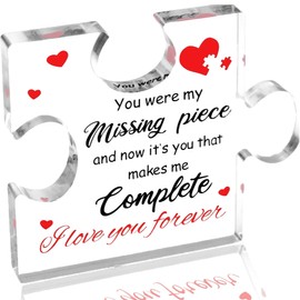 Birthday Gifts for Her/Him, Gifts for Girlfriend, Boyfriend - Puzzle Shaped Acrylic Plaque 10 × 8.2 × 1cm, I Love You Gifts for Him, Her, Birthday Gifts for Husband, Wife, Girlfriend, Boyfriend