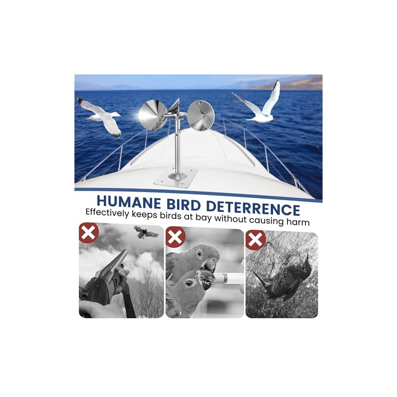 3 Pack Reflective Spinning Bird Deterrent, Wind Powered Aluminum Bird
