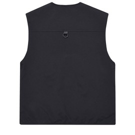 ceauros Men's Utility Fishing Vest Lightweight Outdoor Zip up Travel Work Cargo Vest Jacket with Multi Pockets(black,XL)