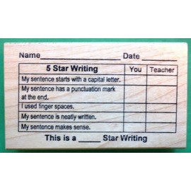 Vintage Stamps, Wooden Rubber Stamps Supplies for 5-Star Writing Grid - Teacher's Writing Rubber Stamp, Wood Mounted for Craft Person, School Children, Learning Kids, Teacher, ...