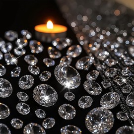 DomeStar - 1000 piezas de decoraciones de diamantes, diamantes falsos transparentes, cristales de acrílico para rellenar jarrones, mesas de boda, fiestas, 5 tamaños (0.16 a 0.9 pulgadas)