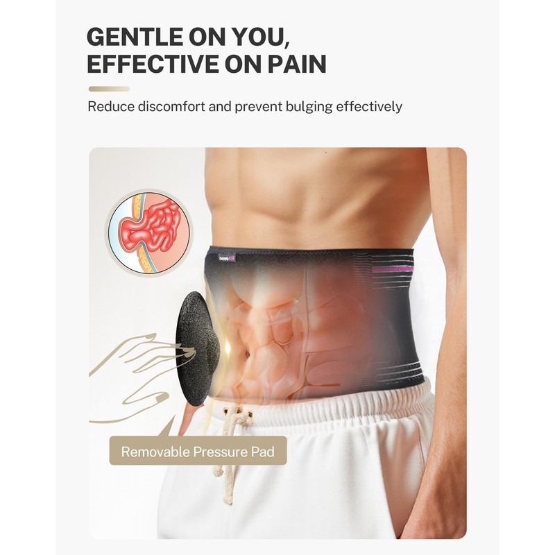 Fitomo Front-Wearing Umbilical Hernia Belt, Unisex, 3D Dome-Shaped Hernia Support
