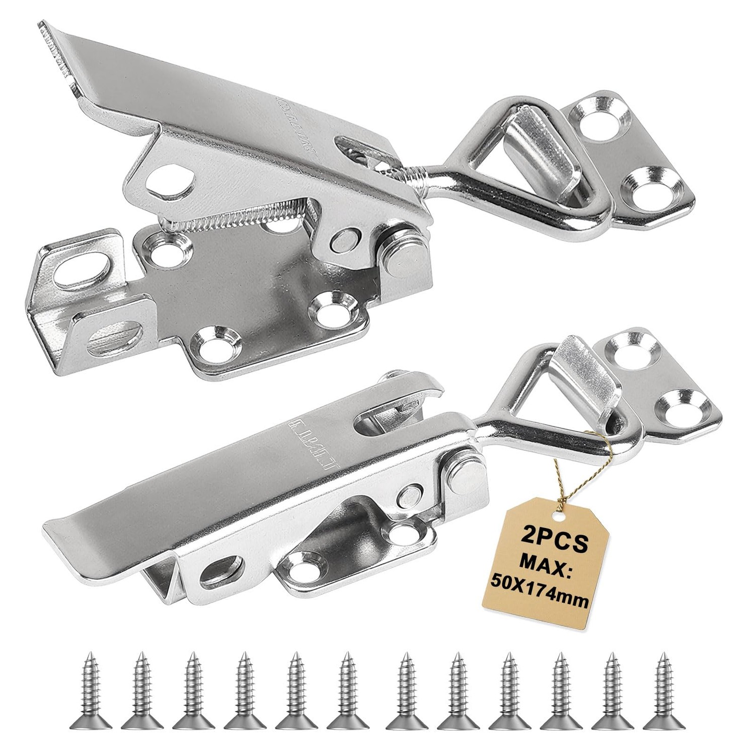 EXLECO Set of 2 Stainless Steel Tension Clasps, Max. 50 x 174 mm, Load ...