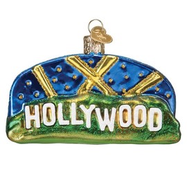 Old World Christmas Hollywood Sign Glass Hanging Ornament