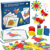 lankai Tangram, Children's Geometric Shapes Wooden Puzzles, Intelligence Puzzle Tangram,