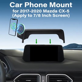 AbeeyGeomarn Car Phone Holder for 2017-2020 Mazda CX-5 Accessories Apply to 7/8 Inch Touch Screen 15W Fast Wireless Charger Screen Fixed Clip Cell Phone Mount Hands-Free 360 Degree Rotation