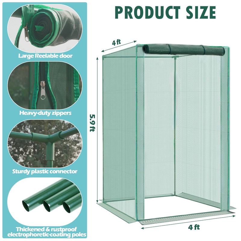 4'x4'x6' Crop Cage Plant Protection Netting Tent | Easy Installment