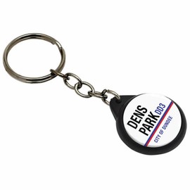 Ozorath Dens Park DD3 Dundee Road Sign Keyring Keychain Key Ring Chain With Trolley Coin