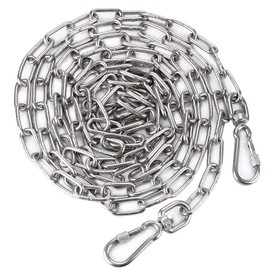 Dog Tie Out Chains for Outside, 5/64" 15FT Heavy Duty Dog Chains for Outside, Stainless Steel Tie Out Cable with Swivel Hook for Large Medium Dogs, Dog Runners for Dogs with Safety Carabiner