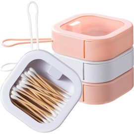 2 or 4 Pcs Portable Hair Tie Organizer Travel Q-tip Storage Containers Stackable Box for Bobby Pin Cotton Swab Hair Clips Earrings and Jewelry - Color: 4 Pcs White