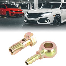 X AUTOHAUX 8mm Banjo Hose Barb Bolt Fittings Metal for Motorcycle Car 2 Sets
