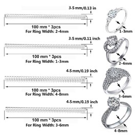 Ring Size Adjuster, Ring Guard Clip Invisible Tightener Transparent Resizer for Women and Men Loose Rings (4 Pack)