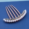 Yheakne Crystal Bridal Hair Comb Gold Rhinestone Wedding Headpieces Pearl