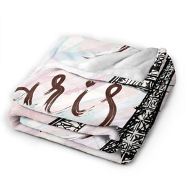 Paris Eiffel Tower Pattern Blanket, Soft Blankets Flannel Bed Throw Cozy Lightweight Plush Gifts for Women Girls Sofa Couch Bedroom Living Rooms Warm All Season, Home Decor, 60"x50"