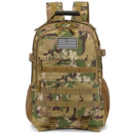 Xunteny Tactical School Backpack for Boys Men, Military Army Bookbag for Kids Teens Adults Camping Travel Outdoor Hiking (CP Camo)