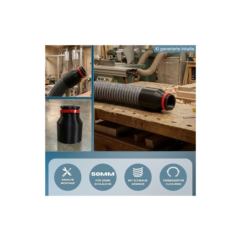 Vacuum Cleaner Coupling Compatible with Bosch Click and Clean 50