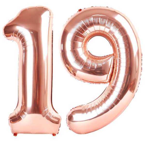 40 Inch Rose Gold Balloon Number 19 Balloon,Jumbo Mylar Foil