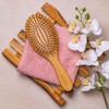 Regrowz Bamboo Paddle Hairbrush with Round Bristles - Detangle Hair