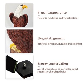 MeiBoAll Eagle Solar Garden Stake,Waterproof Eagle Garden Decor, Colorful LED Eagle Decorative Lights for Yard Patio Garden Lawn Porch Decoration