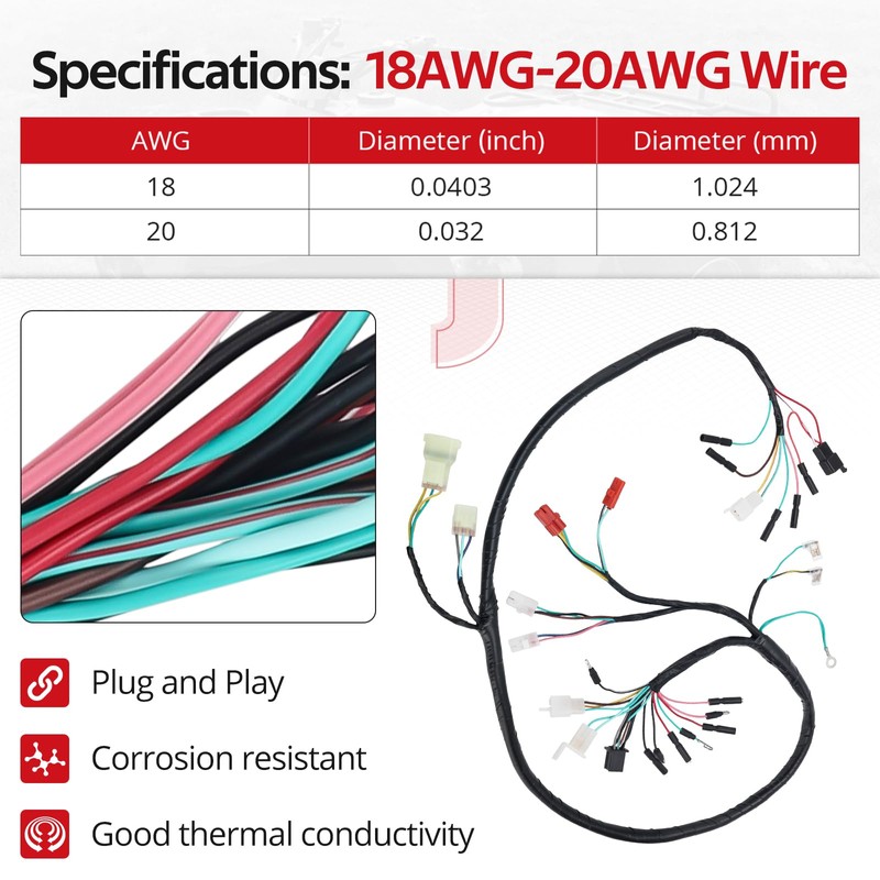 JAVIK Wire Wiring Harness for Honda FourTrax 300 2x4/4x4 TRX300
