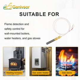 Ganivsor 60125501 Thermopile Millivolt 24" for Robertshaw 1950-001 250-750 Millivolts MV 2 Lead with PG9 Adapter-750mv