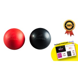 YO.FITNESS Bola LACROSSE para Terapia Myofascial y Masajes en Puntos Específicos en Espalda, Brazos, Piernas, Nudos Musculares, Yoga. Incluye Manual detallado con Instrucciones como tratar las fascias. Ideal para Rehabilitación y Fisioterapia. (Rojo)