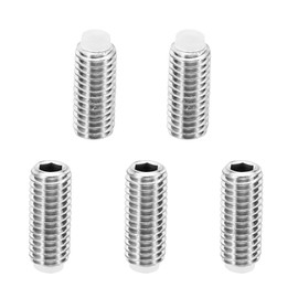 PATIKIL M5x12mm Nylon Tip Grub Screw, 5 Pack Metric Hex Socket Head Cup Point Anti Slip Set Screws Internal Hex Drive Hardware, 304 Stainless Steel