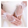 Olbye Women's Wedding Fingerless Rhinestone Lace Gloves - Lace Bow