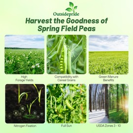 Outsidepride Dundale Spring Field Peas Seeds - 5 lbs. Annual, High-Protein Legume & Cover Crop Seeds for Forage, Food Plot, Gardens & Pastures - Ideal for Improving Soil Health, & Erosion Control