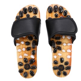 Reflexology Naturopathy Foot Massage Slippers Acupuncture Health Care Massage Shoes (Black 40)