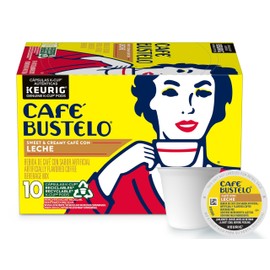 Café Bustelo Sweet & Creamy Café con Leche Coffee, 10 Keurig K-Cup Pods