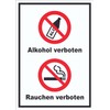 HB-Druck Schild Alkohol Rauchen verboten hochkant A3 Rückseite selbstklebend