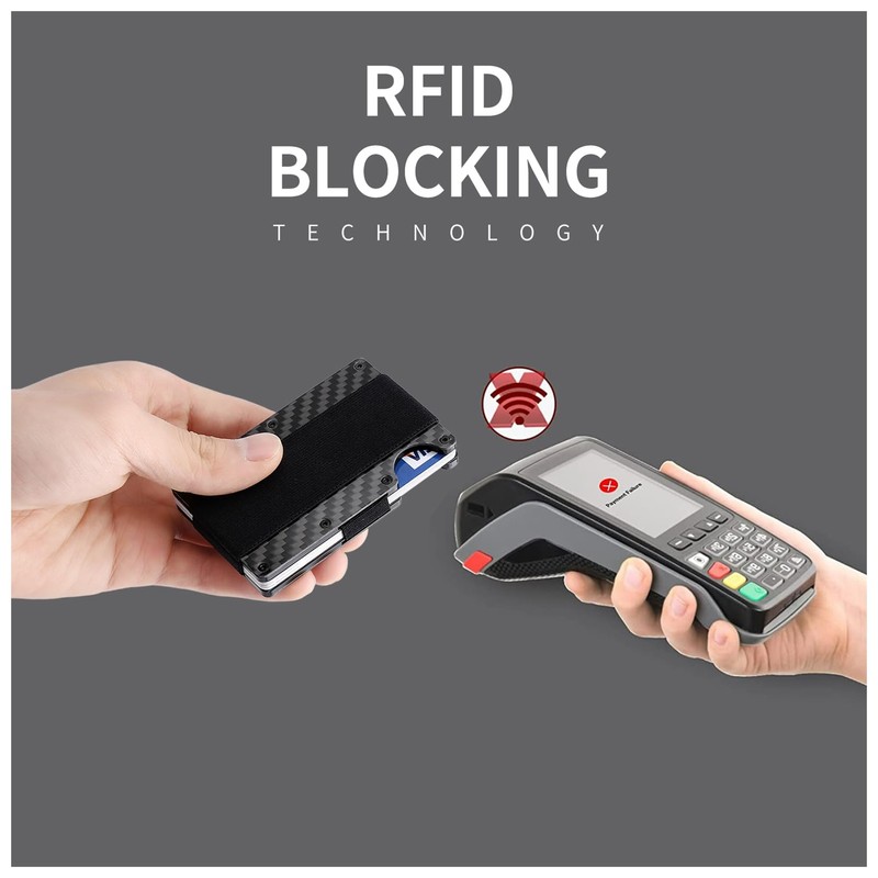 GLMC Minimalist Metal Wallet RFID-Blocking Credit Card Holder with Cash