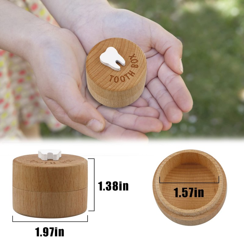 Tooth Fairy Box 3D Carved Wooden Box Souvenir Dropped Tooth