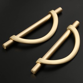 Amerdeco 10 Pack Brushed Gold Cabinet Pulls 5 Inch(128MM) Hole Centers Kitchen Cabinet Handles Hardware Kitchen Handles for Cabinets Cupboard Handles Drawer Pulls