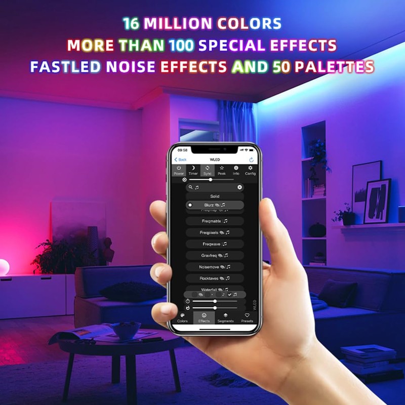 WeiguoIOT ESP32 WLED Digital LED Strip Controller with Microphone,Music Sync,