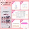 ASONRL 24 Pcs Press on Nails Short Medium Square Nails,