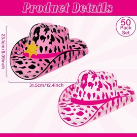 50Pcs Cowgirl Paper Plates Western Cowgirl Hat Plates Disco Cowgirl Theme Birthday Decorations Rodeo Party Dessert Plates Pink Cowgirl Disposable Tableware for Girl Baby Shower Party Supplies Favors