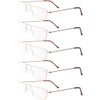 Eyekepper 5-Pack rostfrei Staal Rahmen Halb-AugenStil Lesebrille Leser Gold +1.5