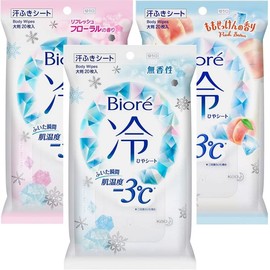Biore Cooling Sheets, Refreshing Floral Scent, Bioré Cooling Sheets, Peach Soap Scent, Bioré Cooling Sheets, Unscented, 20 Each