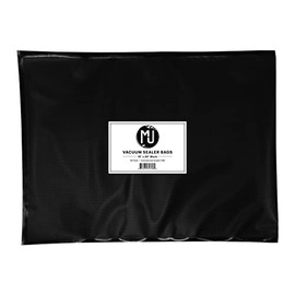 MJ Commercial-Grade Vacuum Sealer Bags for Food Storage, Sous Vide | 50 Pack (15" x 20" 5 Mil, All Black)
