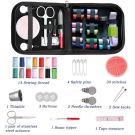 Sewing Kit,Sewing Bag Set, Portable Sewing Kit - DIY Supplies with Accessories, Ideal for Adults, Beginners, Travelers and More. Includes Black Handbag.