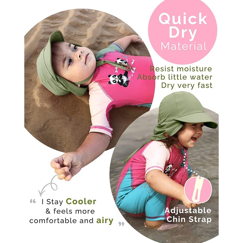 FURTALK Baby Sun Hat with Neck Flap UPF 50+ Adjustable