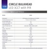 Bright Source Outdoor 10w LED Black Circle Bulkhead Black, IP44,