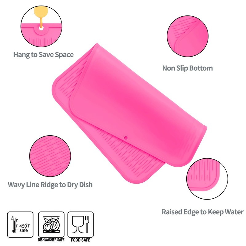 MicoYang Silicone Dish Drying Mat for Multiple Usage,Easy clean,Eco-friendly,Heat-resistant Silicone