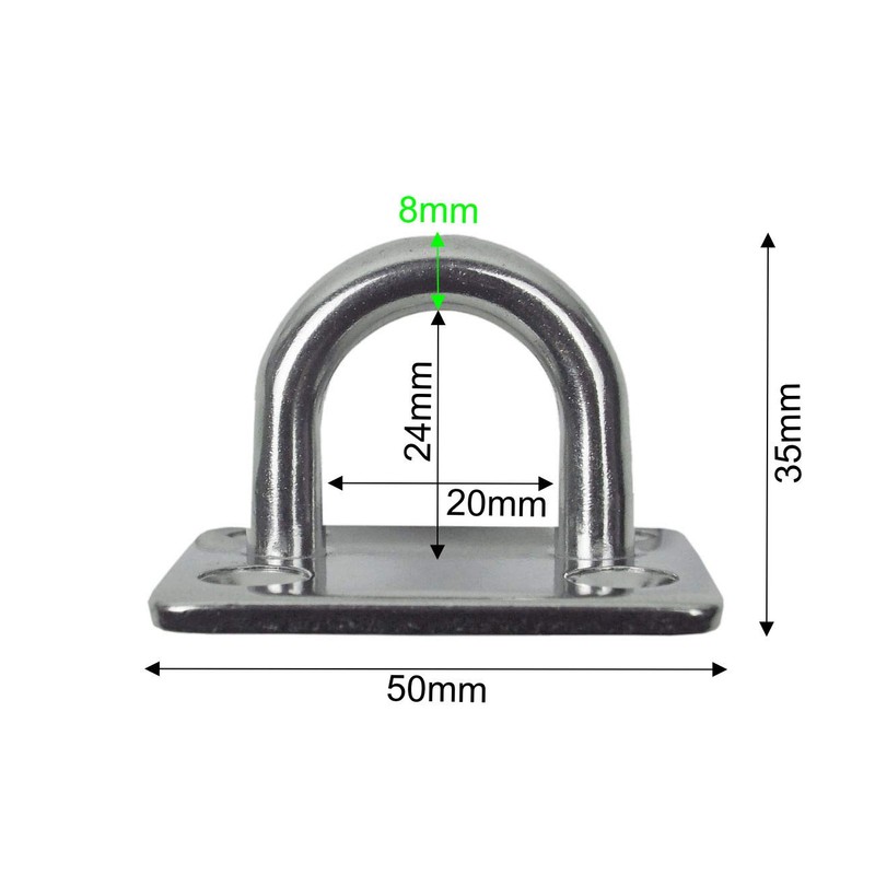 Lomo 8mm Stainless Steel D Ring 316 Marine Grade Wall