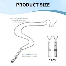 atnayo atnayo 2 Pcs Anxiety Necklace,Breathing Necklace, Stainless Steel Breathlace