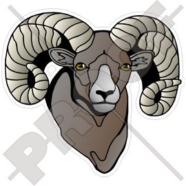 Bighorn Sheep RAM Wildlife Aries 5" (125mm) Vinyl Bumper-Helmet Sticker, Decal